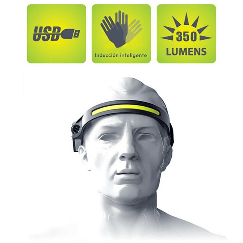 ⭐LINTERNA CINTILLO RECARGABLE CON SENSOR