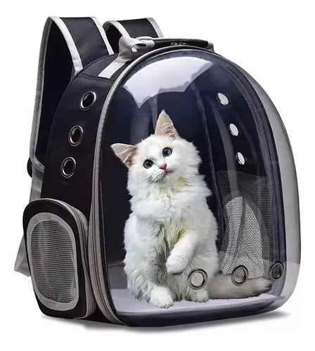 Mochila Transportadora Mascotas Color Gris